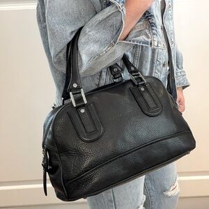 Black Longchamp Cosmos Leather Handbag